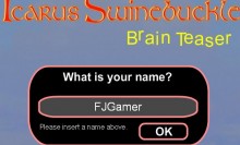 Icarus Swinebuckle quiz game start screen.