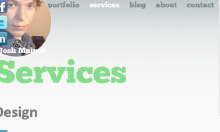 Services page, mobile version